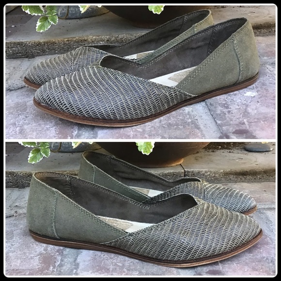 Tom’s Olive green Jutti flats - Picture 4 of 10